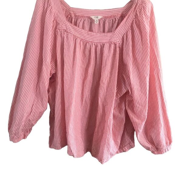 Terra & Sky Pink and White Striped Long Sleeve Top 3X - Picture 9 of 9